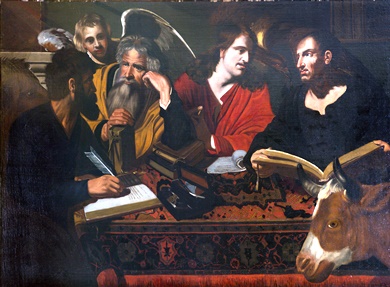 001 -Hendrick Van Somer -  I  quattro Evangelisti - Roma collezione privata 1.JPG