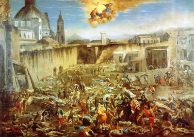 02 - Domenico Gargiulo -Piazza Mercatello durante la peste del 1656 -  Napoli, Museo di S.Martino.jpg