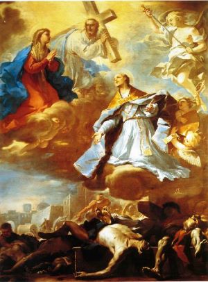 03 - Luca Giordano - San Gennaro invoca la Trinità per la_ città di Napoli - Napoli, già chiesa di S. Maria del Pian_to.jpg