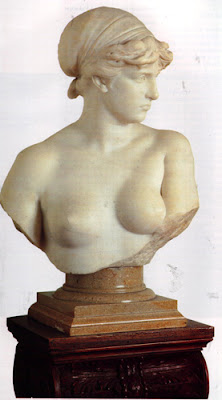Francesco Jerace - Victa - firmata sul retro - busto in marmo con colonna - 88 - 140 - Napoli collezione della Ragione.jpg
