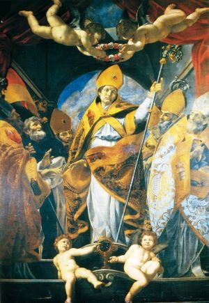 san_gennaro fig.1 -Battistello Caracciolo-Gloria di San Gennaro tra i santi patroni di Napoli (Napoli, Certosa di San Martino).jpg