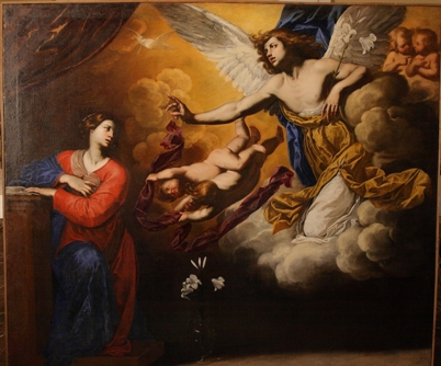 tav. 7- Onofrio Palumbo - Annunciazione - documentato 1641 - 254 - 200 - Napoli chiesa di S. Maria della Salute.JPG
